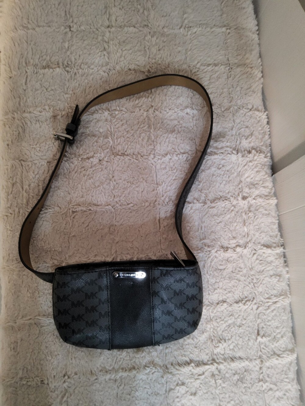 Michael Kors Black MK Logo Crossbody Belt Pouch